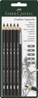 Graphite Aquarell Bleistifte 5erSet +1 Pinsel 