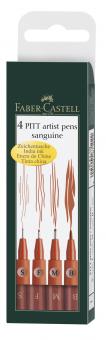 Faber Castell Tuschestift PITT artist pen rötel 4er Etui (S, F, M, B) 