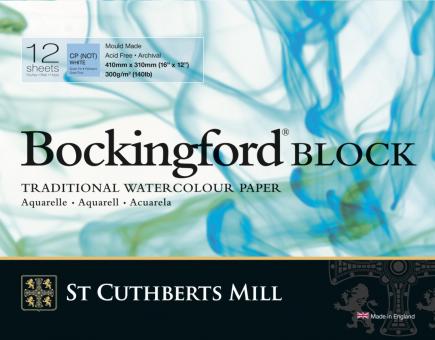 Bockingford Block, 12 Blatt, rundum geleimt, fein, 300 g/m2 