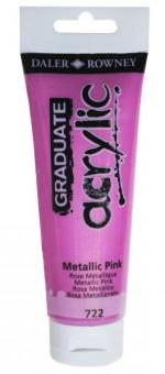Daler-Rowney Metallic Pink 722 Graduate acrylic 120ml 