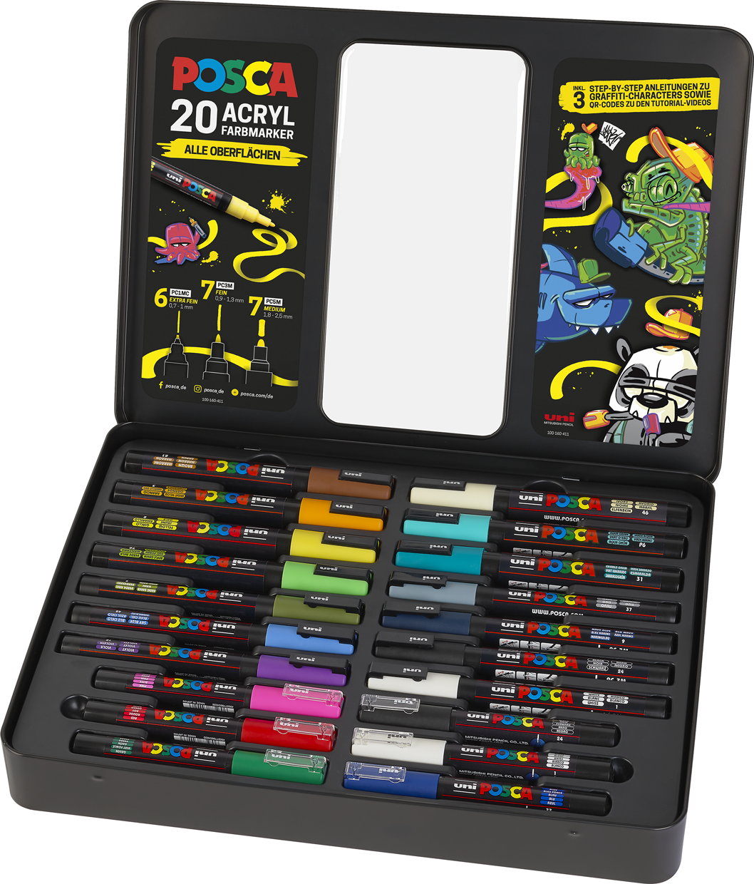 Posca Marker Graffiti Metall Etui 20er Set Künstlerbedarf Online Kaufen